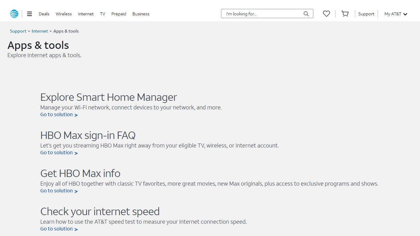 Apps & tools support for Internet customers - AT&T® Official Site